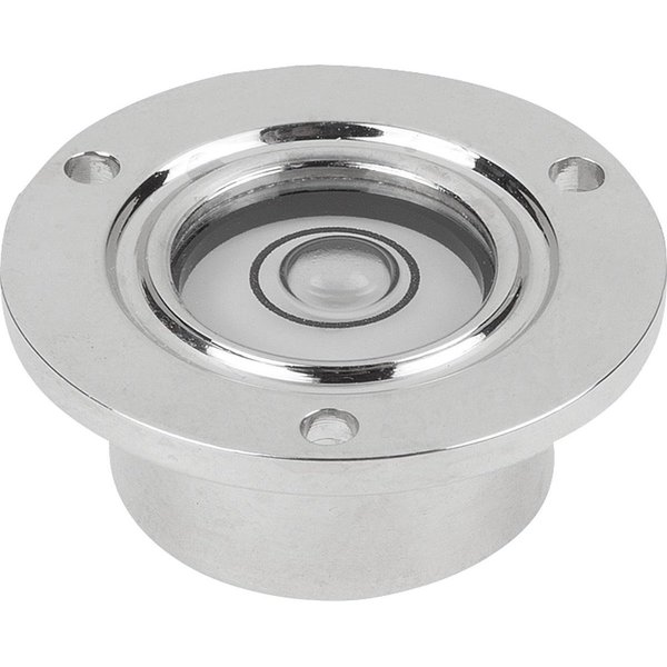 Kipp Round Spirit Level Inlet Flange D1=14 H=10, Form:B Brass, Comp:Pa, D=20, E30' Sensitivity 30' K1154.2141030